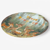 Little Spotted Deer Woodland Birthday Party Paper  ペーパープレート (アングル)