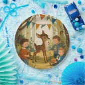 Little Spotted Deer Woodland Birthday Party Paper  ペーパープレート (パーティー)
