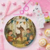 Little Spotted Deer Woodland Birthday Party Paper  ペーパープレート (パーティー)
