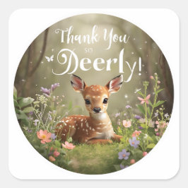 Little Spotted Deer Woodland Birthday Stickers – M スクエアシール