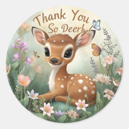 Little Spotted Deer Woodland Birthday Stickers – M ラウンドシール