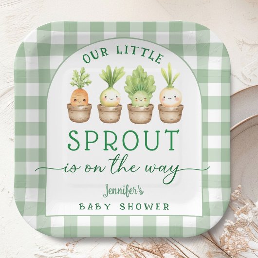 Little Sprout Baby Shower  ペーパープレート
