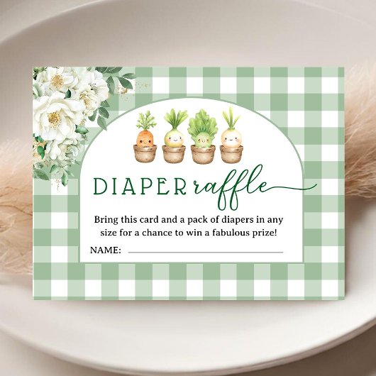 Little Sprout Baby Shower Diaper Raffle エンクロージャーカード