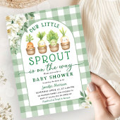 Little Sprout Baby Shower Green Gender Neutral 招待状
