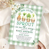 Little Sprout Baby Shower Green Gender Neutral 招待状