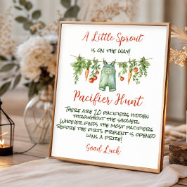 Little Sprout Clothesline Baby Shower Hunt Game ポスター