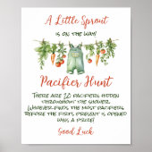 Little Sprout Clothesline Baby Shower Hunt Game ポスター (正面)