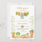  Little Sprout Clothesline Garden Baby Shower  招待状 (正面)