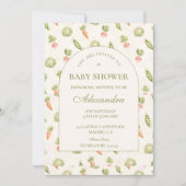 Little Sprout Elegant Botanical Baby Shower 招待状 (正面)