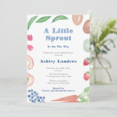 Little Sprout Farmers Market Baby Boy Shower 招待状 (スタンド正面)