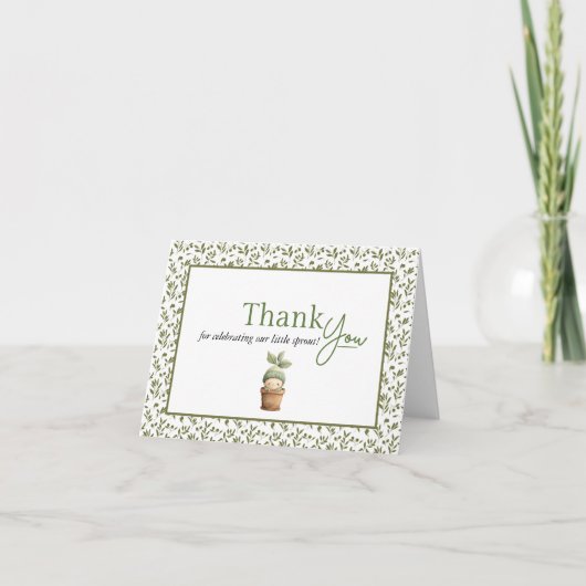 Little Sprout Folded Thank You Card サンキューカード (正面)