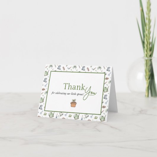 Little Sprout Folded Thank You Card サンキューカード (正面)