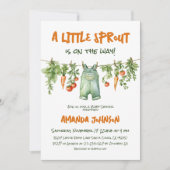 Little Sprout Garden Clothesline Baby Shower 招待状 (正面)