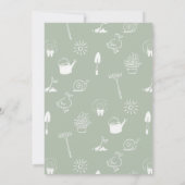 Little Sprout Hand-drawn Garden Baby Shower 招待状 (裏面)