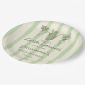 Little sprout is on the way stripped Baby Shower ペーパープレート (アングル)