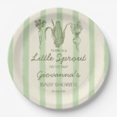 Little sprout is on the way stripped Baby Shower ペーパープレート (正面)