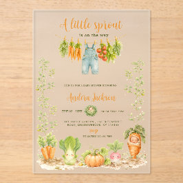 Little Sprout Locally Grown Baby Shower アクリル招待状