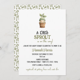 Little Sprout on the Way Baby Shower Invitation 招待状