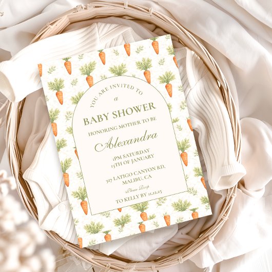 Little Sprout Rustic Garden Baby Shower 招待状