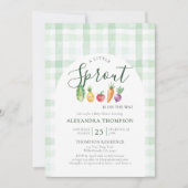 Little Sprout Watercolor Produce Arch Baby Shower 招待状 (正面)