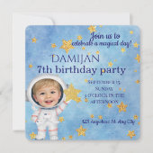 Little Star Astronaut Birthday Party Invitation 招待状 (正面)