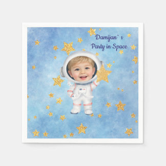 Little Star Astronaut Party Napkin スタンダードカクテルナプキン