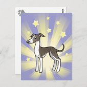 Little Star Greyhound/Wippet/Greyhoundイタリアン/Greyho ポストカード (正面/裏面)