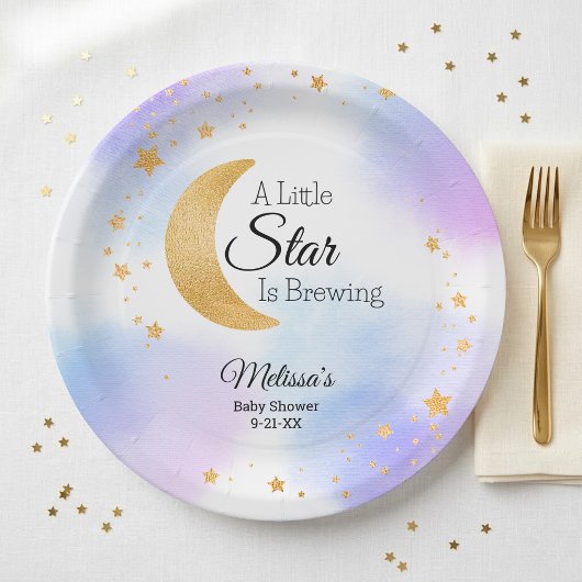 Little Star is Brewing Dreamy Baby Shower ペーパープレート