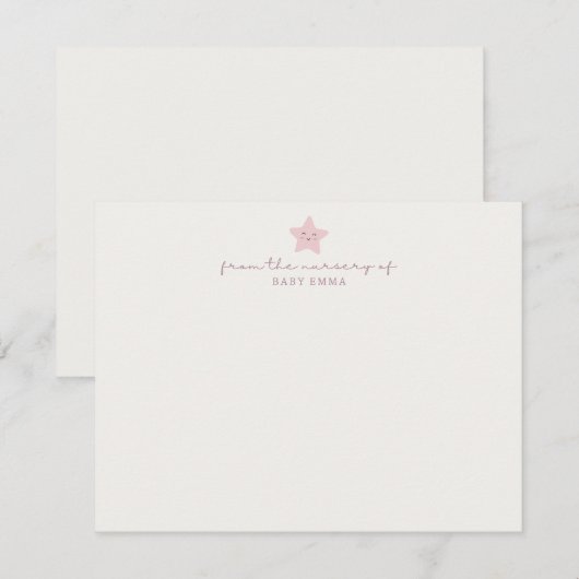 Little Star Nursery Stationery Note Card 招待状 (正面/裏面)