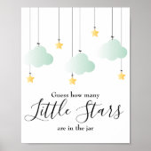Little Stars Baby Shower Game Sign ポスター (正面)
