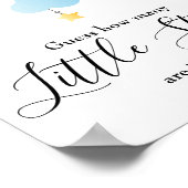 Little Stars Blue Baby Shower Game Sign ポスター (角)