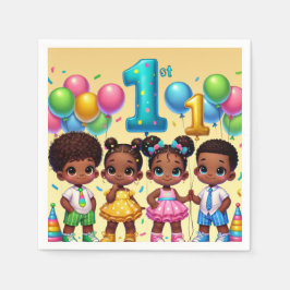 Little Stars First Birthday Bash スタンダードカクテルナプキン