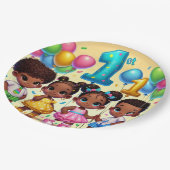 Little Stars First Birthday Bash ペーパープレート (アングル)