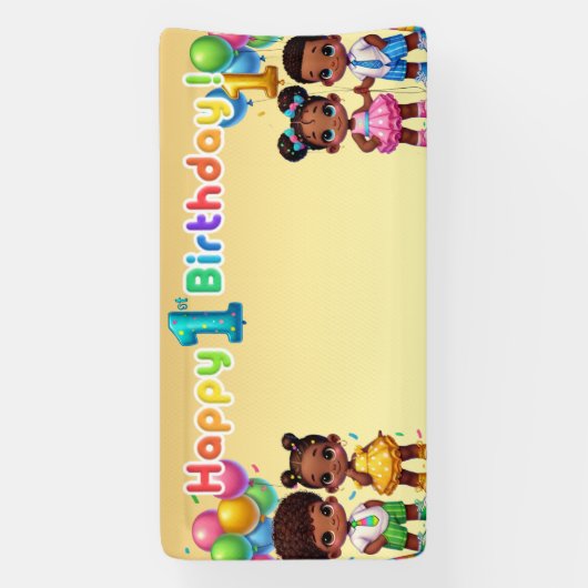 Little Stars First Birthday Bash 横断幕 (縦)