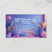 Little Steps Day Care QR Code Pastel Pink Violet 名刺 (正面)
