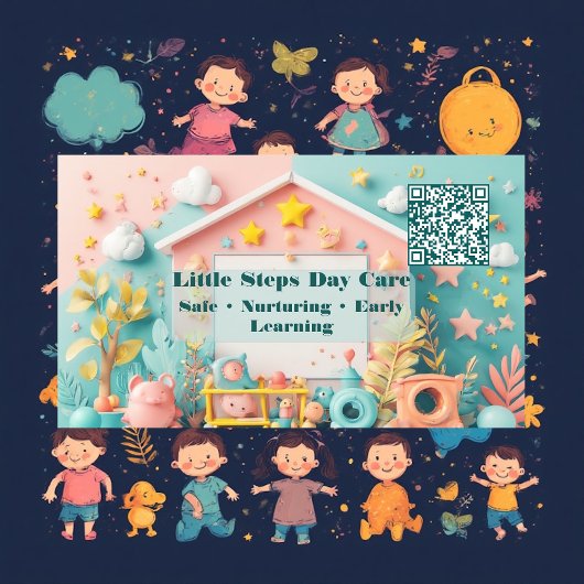 Little Steps Day Care Small Business QR Code 名刺