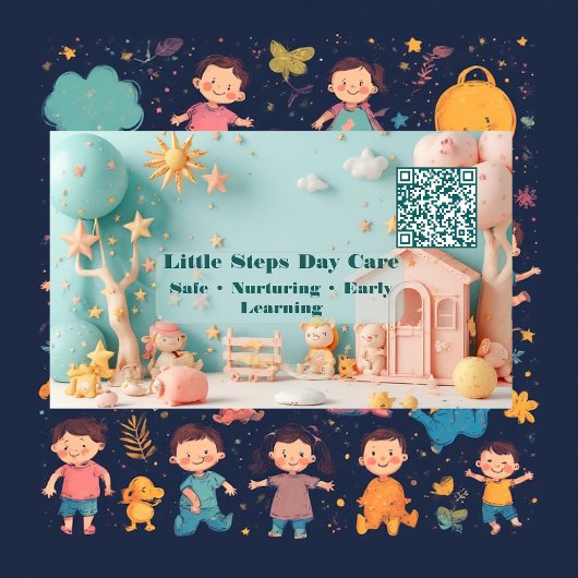 Little Steps Day Care Small Business QR Code 名刺