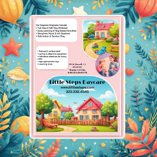 Little Steps Daycare Company ロゴ モダン カスタム チラシ