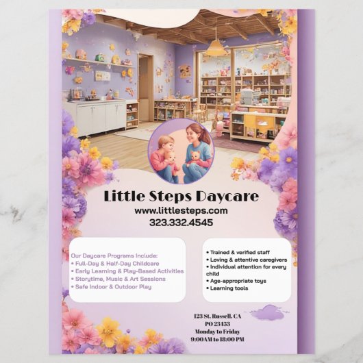 Little Steps Daycare Company Logo Modern Customize チラシ (正面)