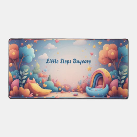 Little Steps Daycare Pastel Whimsical Personalized デスクマット (正面)