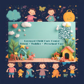 Little Steps Montessori Day Care QR Code Pastel 名刺
