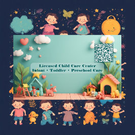 Little Steps Montessori Day Care QR Code Pastel 名刺