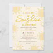 Little Sun Hand 書 photo  Baby Shower 招待状 (正面)