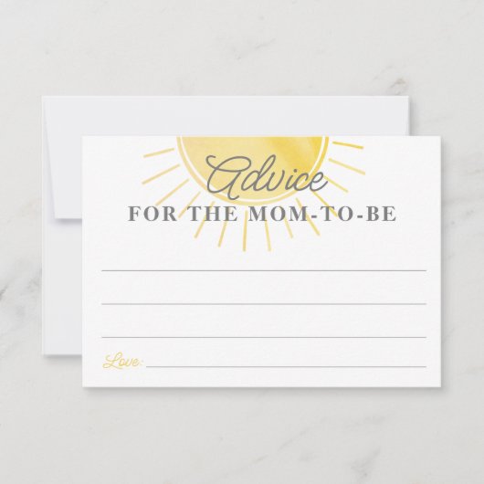Little Sunshine Baby Showerアドバイスfor Mom Card (正面)
