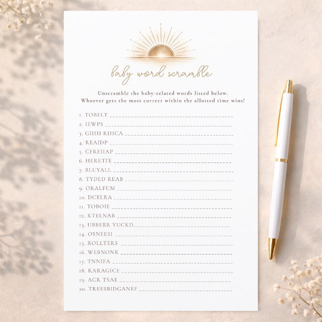 Little Sunshine Baby Shower Game Word Scramble (クリエイターアップロード済み)