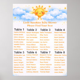 Little Sunshine Baby Shower Seating Chart ポスター