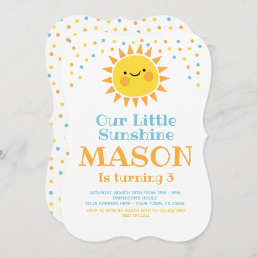 Little Sunshine Birthday 招待状 (正面/裏面)