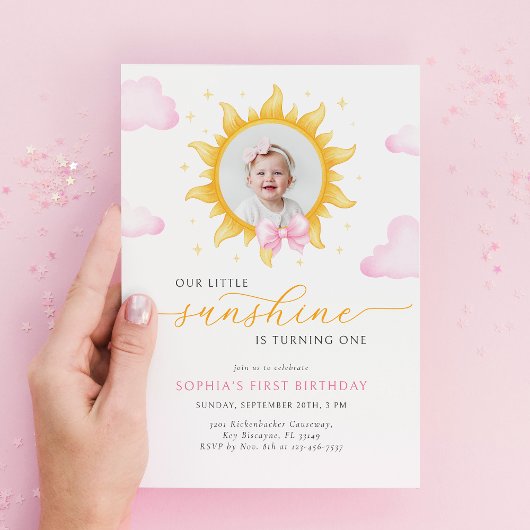 Little Sunshine First Birthday Invitation 招待状