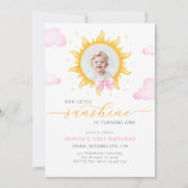 Little Sunshine First Birthday Invitation 招待状 (正面)