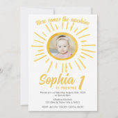 Little sunshine first sun birthday photo 招待状 (正面)